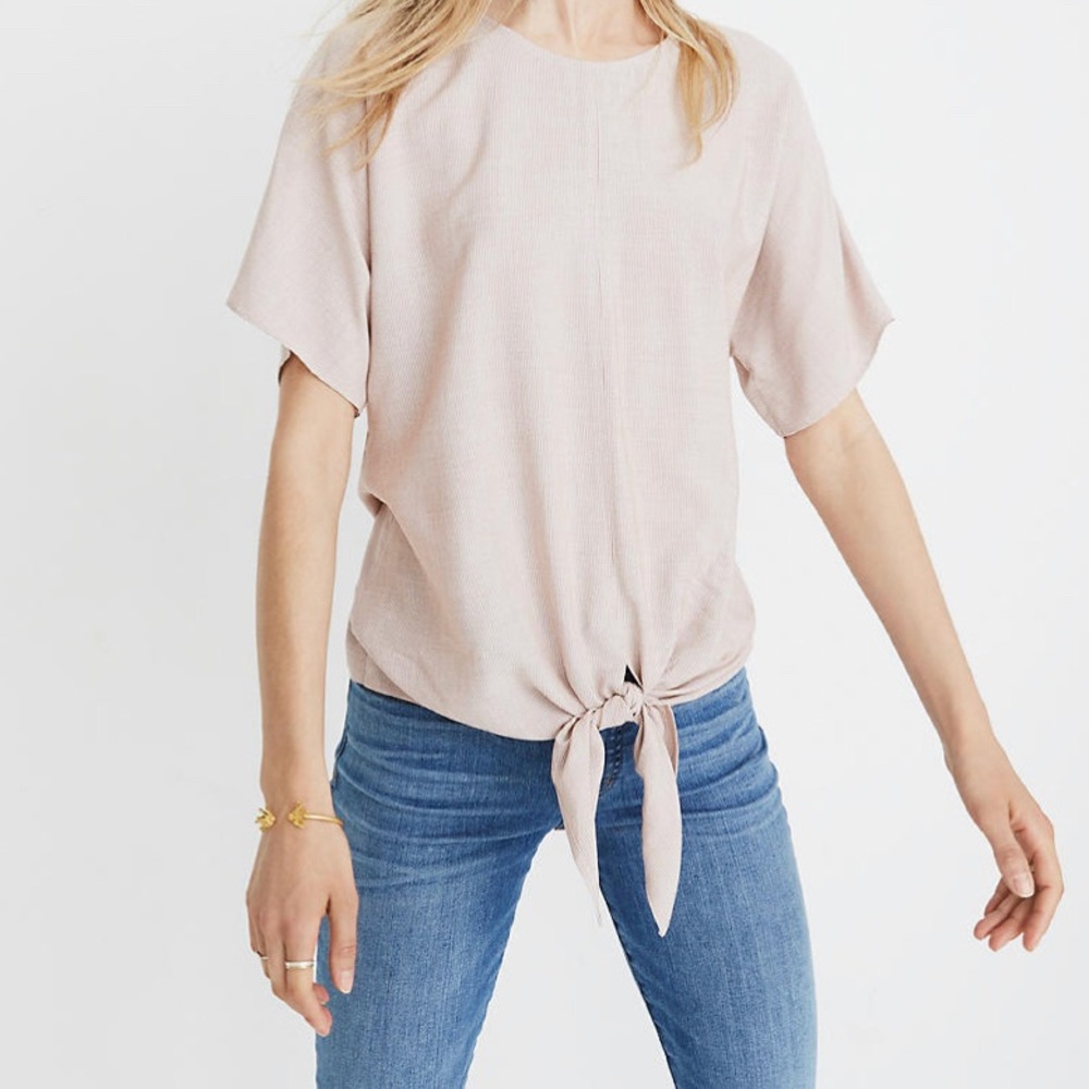 Madewell Striped Tie-Front Top